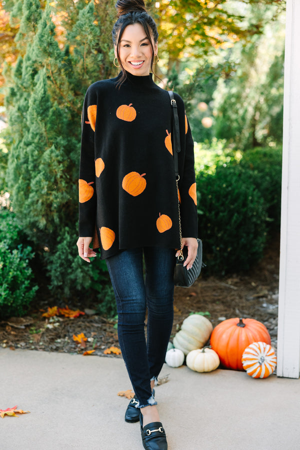 Quick Decisions Black Pumpkin Sweater