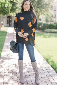 Quick Decisions Black Pumpkin Sweater