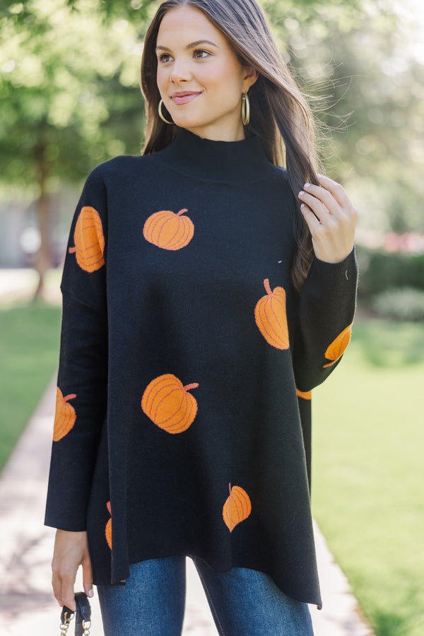 Quick Decisions Black Pumpkin Sweater