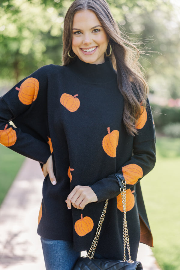 Quick Decisions Black Pumpkin Sweater