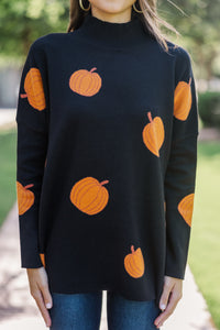 Quick Decisions Black Pumpkin Sweater