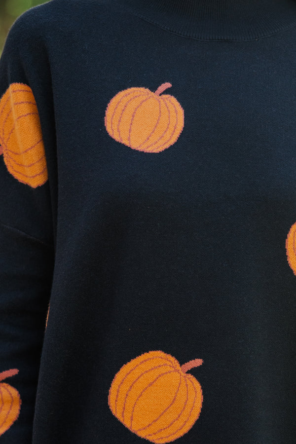 Quick Decisions Black Pumpkin Sweater