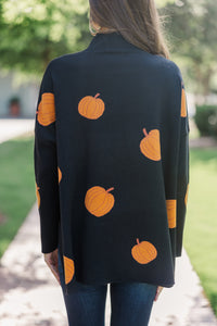 Quick Decisions Black Pumpkin Sweater