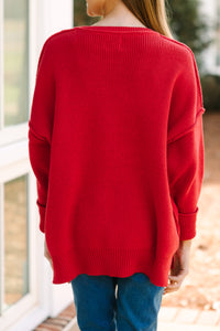 Girls: Give You Joy Red Dolman Sweater