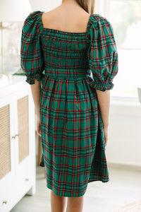Girls: All I Want Green Tartan Plaid Midi Dress