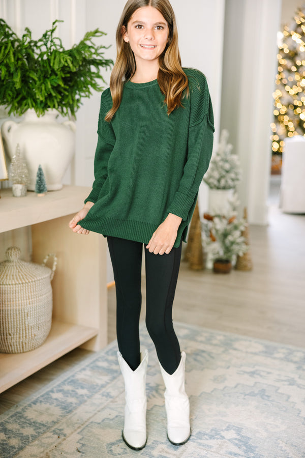 Girls: Give You Joy Emerald Green Dolman Sweater – Shop the Mint