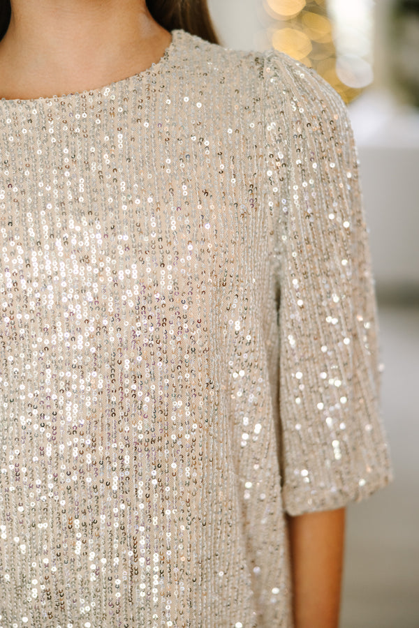 Girls: Under The Lights Gold Sequin Blouse