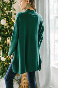 Going With You Emerald Green Mock Neck Sweater