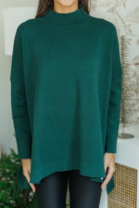 Going With You Emerald Green Mock Neck Sweater