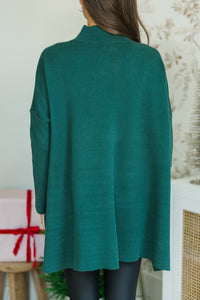 Going With You Emerald Green Mock Neck Sweater