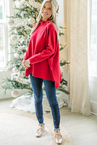 Going With You Red Mock Neck Sweater