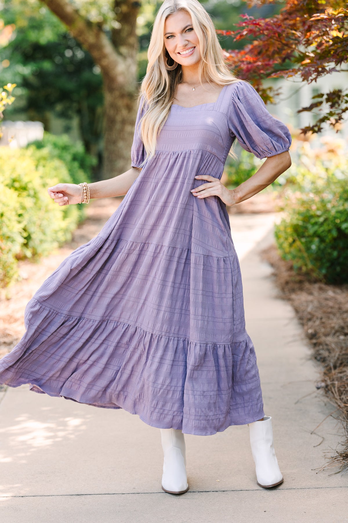 Think About It Dusty Purple Midi Dress – Shop the Mint