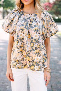 Give It Your All Black Floral Blouse