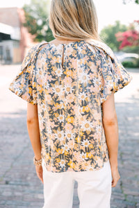 Give It Your All Black Floral Blouse