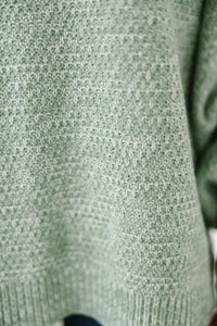 The Slouchy Sage Green Bubble Sleeve Sweater