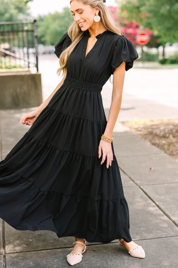 Coming Back For You Black Tiered Midi Dress Shop the Mint Coming Back For You Black Tiered Midi Dress Shop the Mint