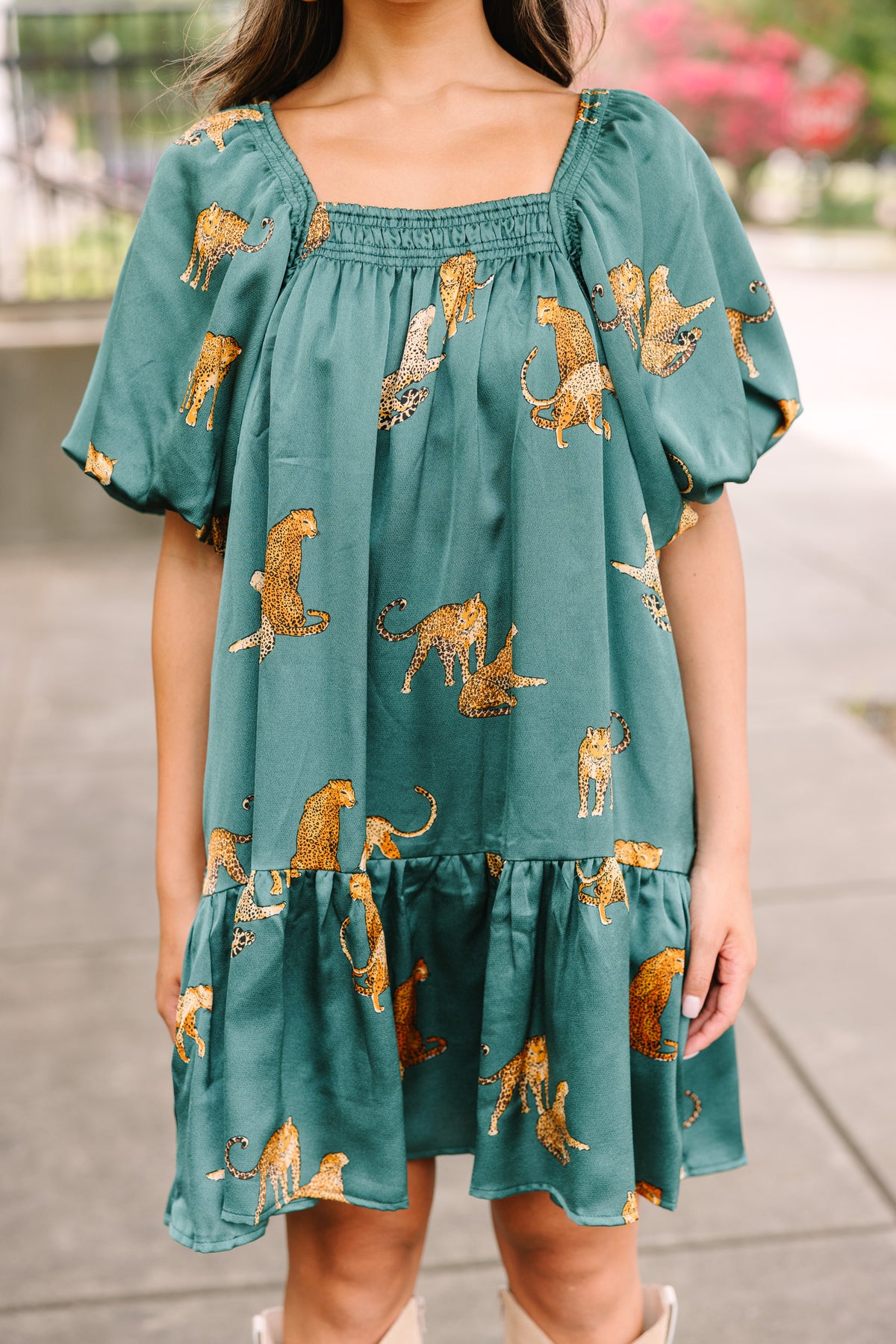 Green Cheetah Dress Womens Dresses Warehouse Zebra Print Midi Shirt Dress  Ladies