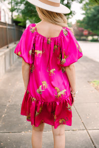 Ready For The Day Plum Purple Cheetah Print Dress
