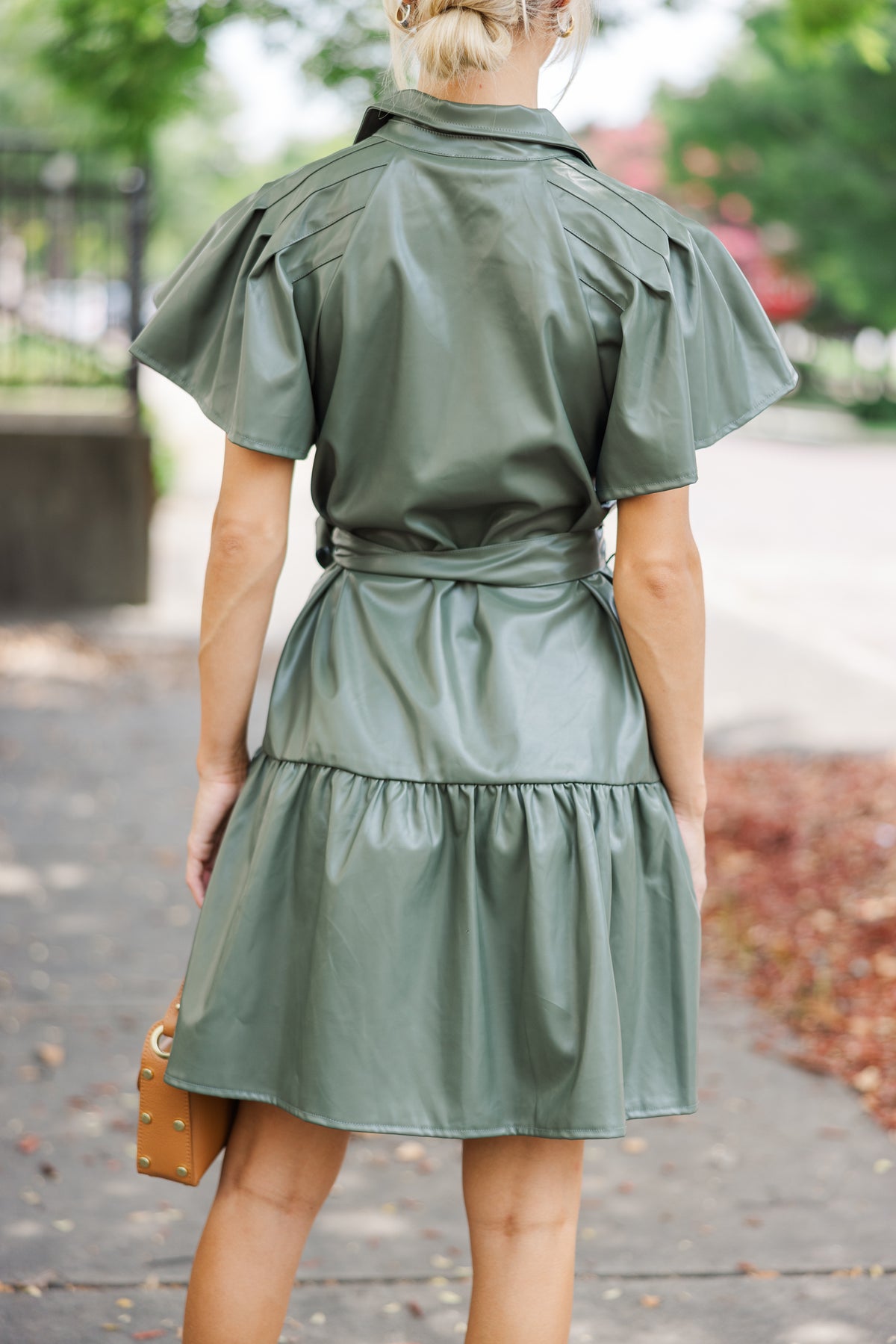 Look Of Love Olive Green Faux Leather Dress – Shop the Mint