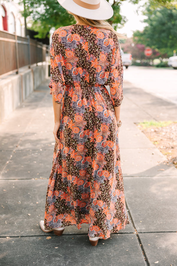 On The Edge Brown Ditsy Floral Maxi Dress Shop the Mint On The Edge Brown Ditsy Floral Maxi Dress Shop the Mint