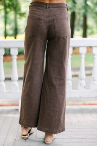 Match The Energy Brown Wide Leg Jeans