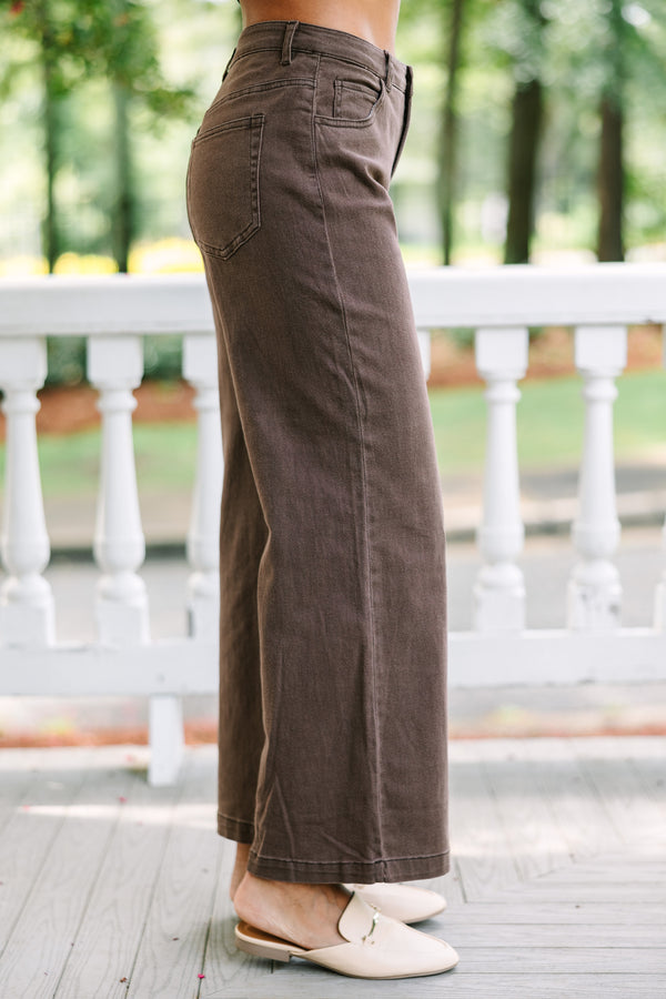 Match The Energy Brown Wide Leg Jeans