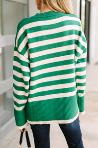 green striped sweater, women's sweaters, trendy boutique sweaters