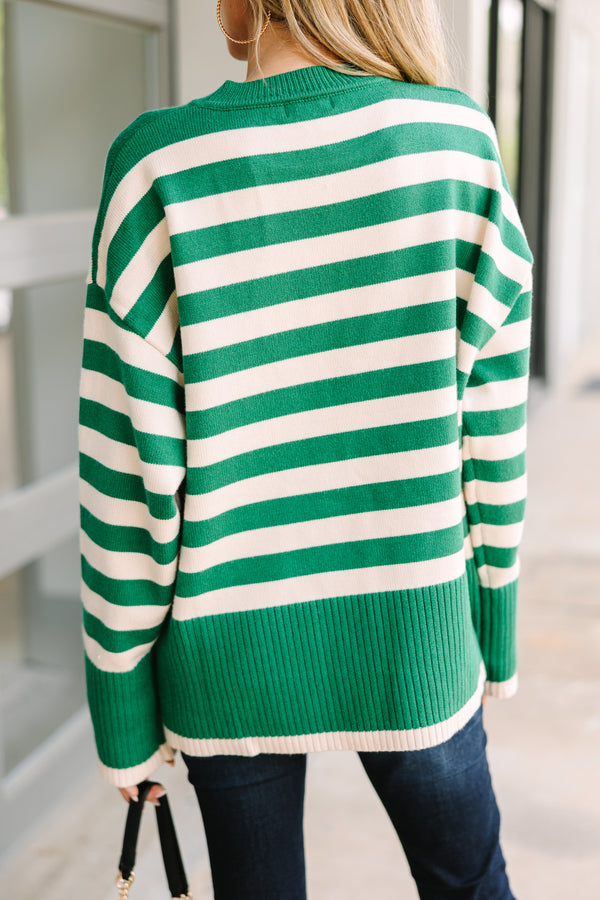 Fresh Green Striped Sweater