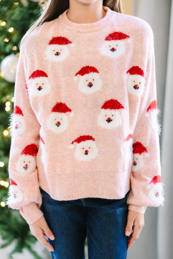 Girls: Jolly Good Fellow Blush Sweater