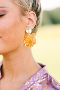 tiger acrylic gameday earrings, taylor shaye earrings