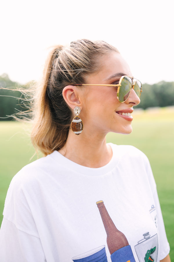 Taylor Shaye Designs: Let's Get Loud Football Beaded Earrings