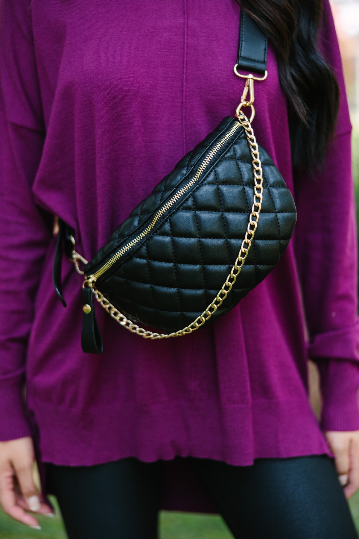 Chic Intuition Black Quilted Belt Bag Shop the Mint