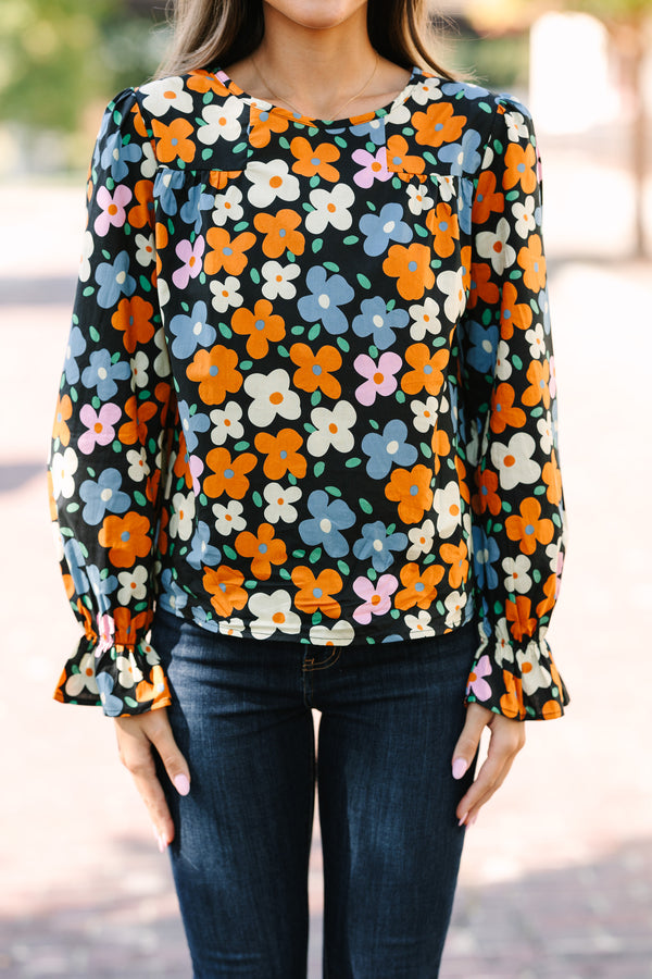 Waiting For You Black Floral Blouse