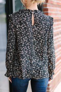 All About You Black Floral Blouse