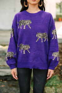 Louis Vuitton Purple Multi Baroque Print Sweater - Tagotee