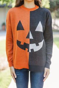 Hello Pumpkin Black and Rust Sweater