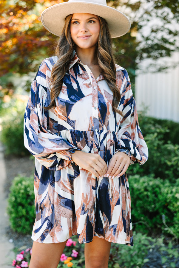 Provided Joy Navy Blue Babydoll Dress Shop the Mint Provided Joy Navy Blue Babydoll Dress Shop the Mint