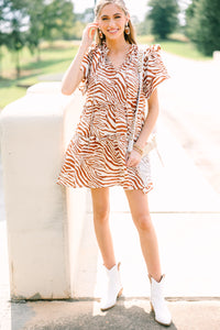 Feeling Wild Ginger Orange Zebra Striped Dress – Shop the Mint