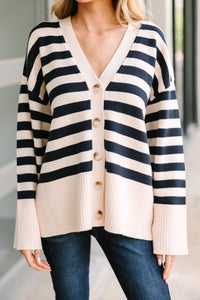 Looking Out Natural Striped Cardigan