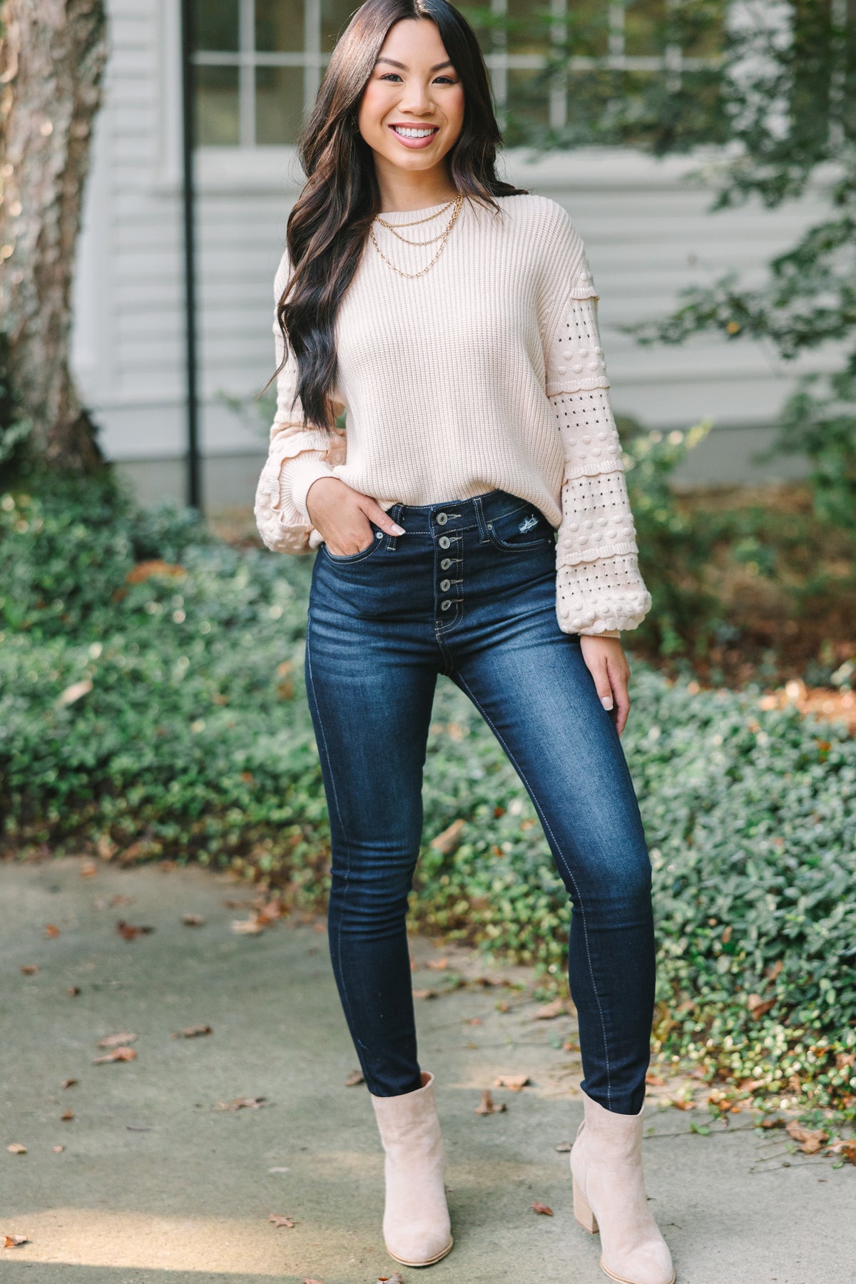 Living On Love Oatmeal White Ribbed Sweater – Shop the Mint
