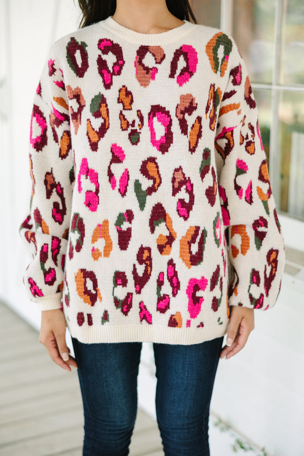 Make You Feel Cream White Leopard Sweater – Shop the Mint