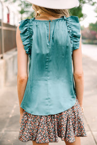 More Than You Know Teal Blue Blouse