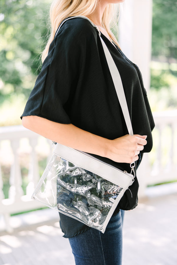 For The Win Silver Clear Purse