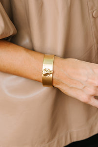 Yochi: Elephant Gold Cuff Bracelet