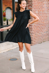 Longing For Love Black Ruffled Dress