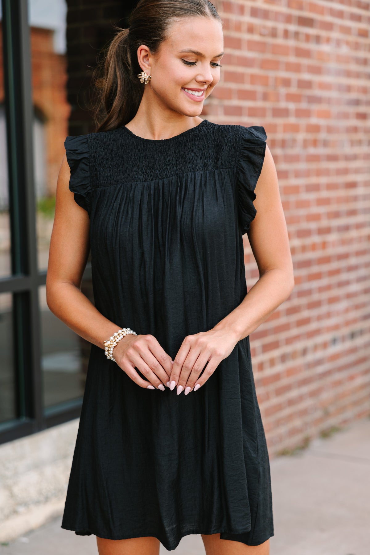 Basic Black Ruffle Dress Soft main image 0