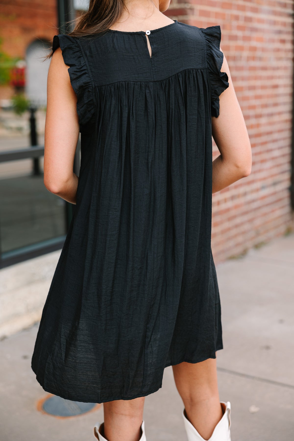 Longing For Love Black Ruffled Dress – Shop the Mint