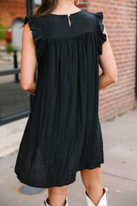 Longing For Love Black Ruffled Dress