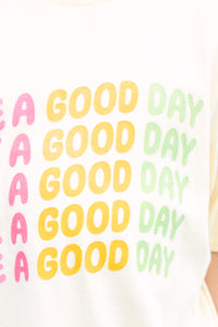 Girls: Have A Good Day Yellow Graphic Tee