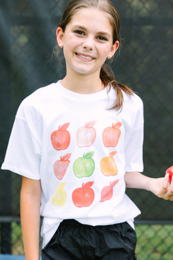 Girls: Have An Apple White Graphic Tee